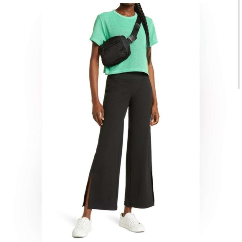 Zella Black Wide-Leg Split-Hem Leggings